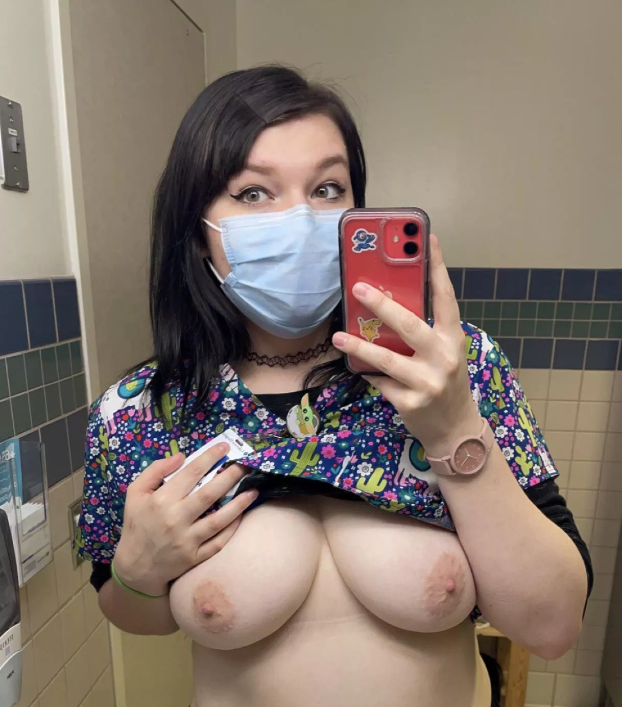 I should just take boobie pics every night I work lol.