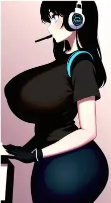 LF color source: Black hair, Blue Eyes, Head phones, Big tits, Black hair, Bacj pack, Side View, Gloves.