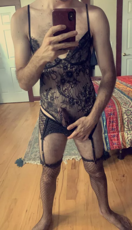 Made the boyfriend clean the house while wearing my lingerie
