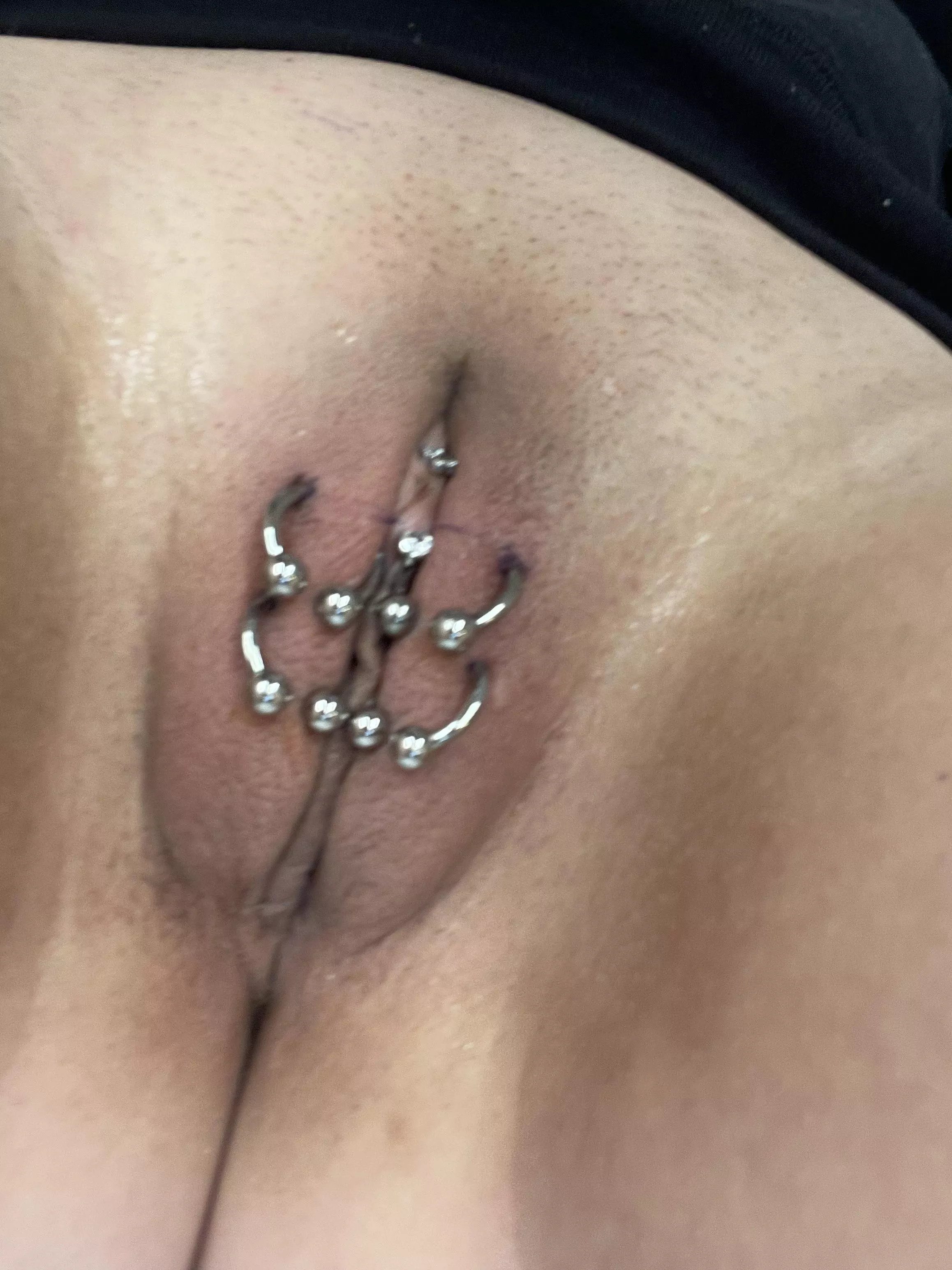 My husband had me get pierced so when they heal he can lock my pussy closed to cuck me and exclusively fuck other more superior women!!