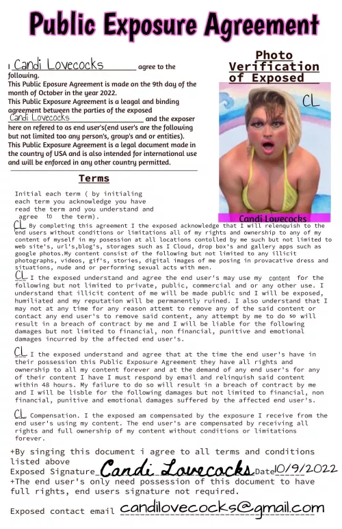 Public Exposure Agreement