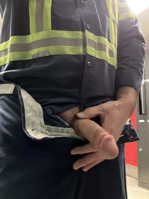 Softie in the locker room before shift