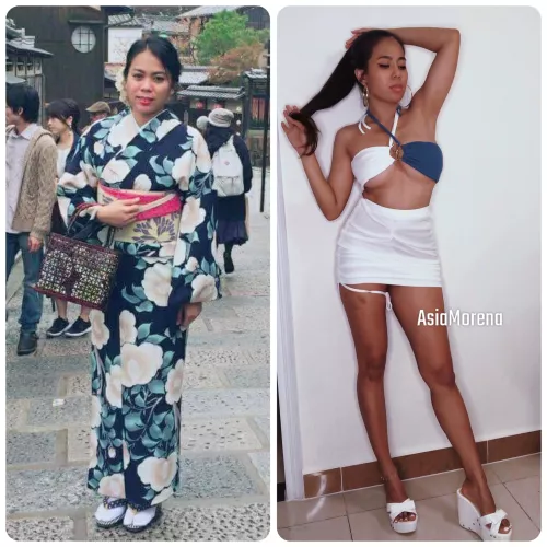 2 different kinds of dolls: shy doll in a kimono to horny little Asian fuckdoll