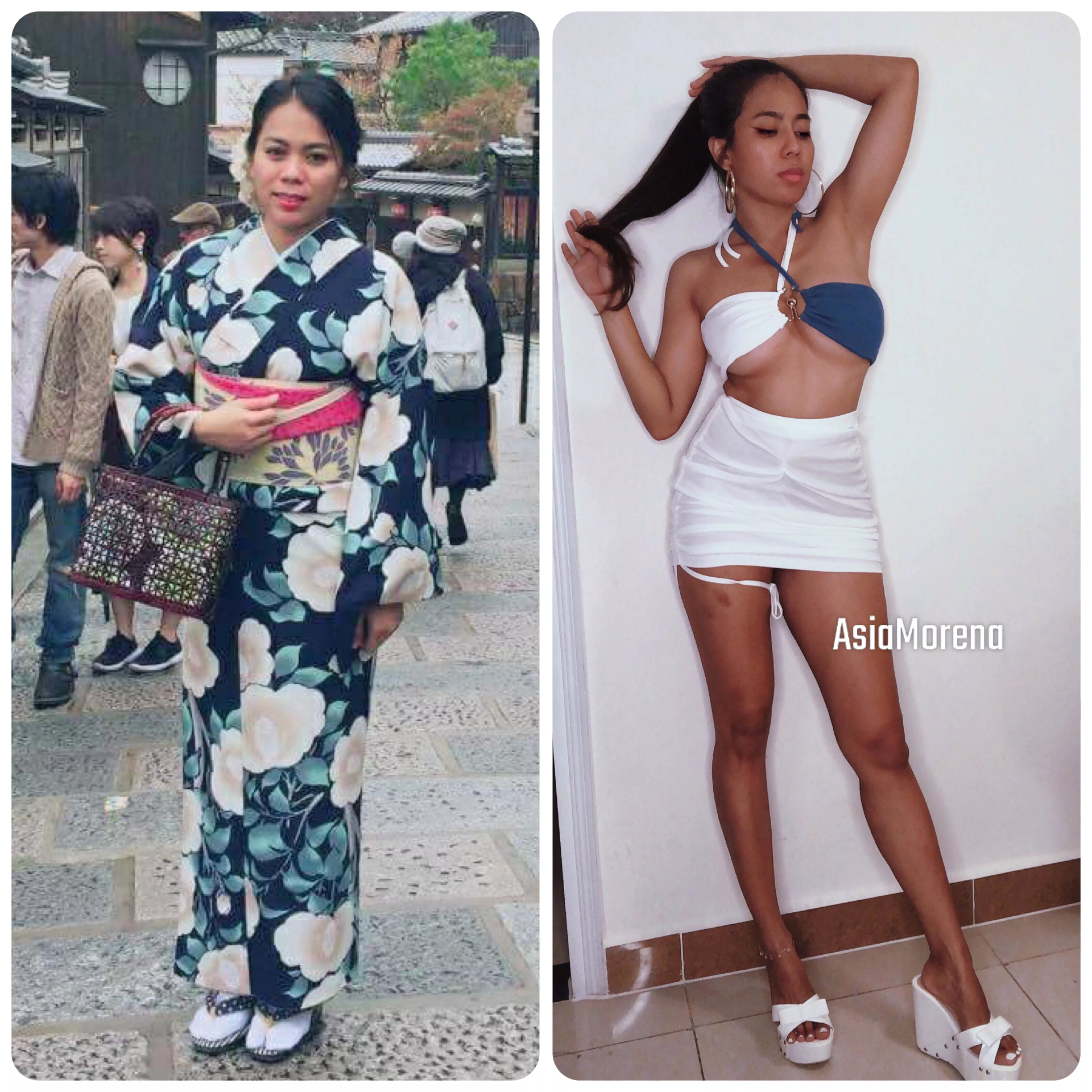 2 different kinds of dolls: shy doll in a kimono to horny little Asian fuckdoll