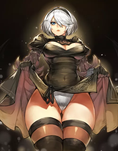 2B shows her powerful thighs (gurimjang)