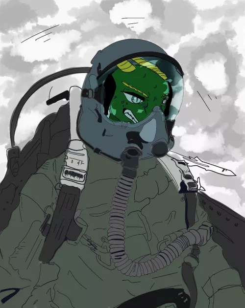 A quick sketch of a scalie fighter pilot I did before bed x3