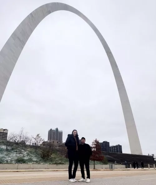 Ashley Harris (6’7”) and her lucky man