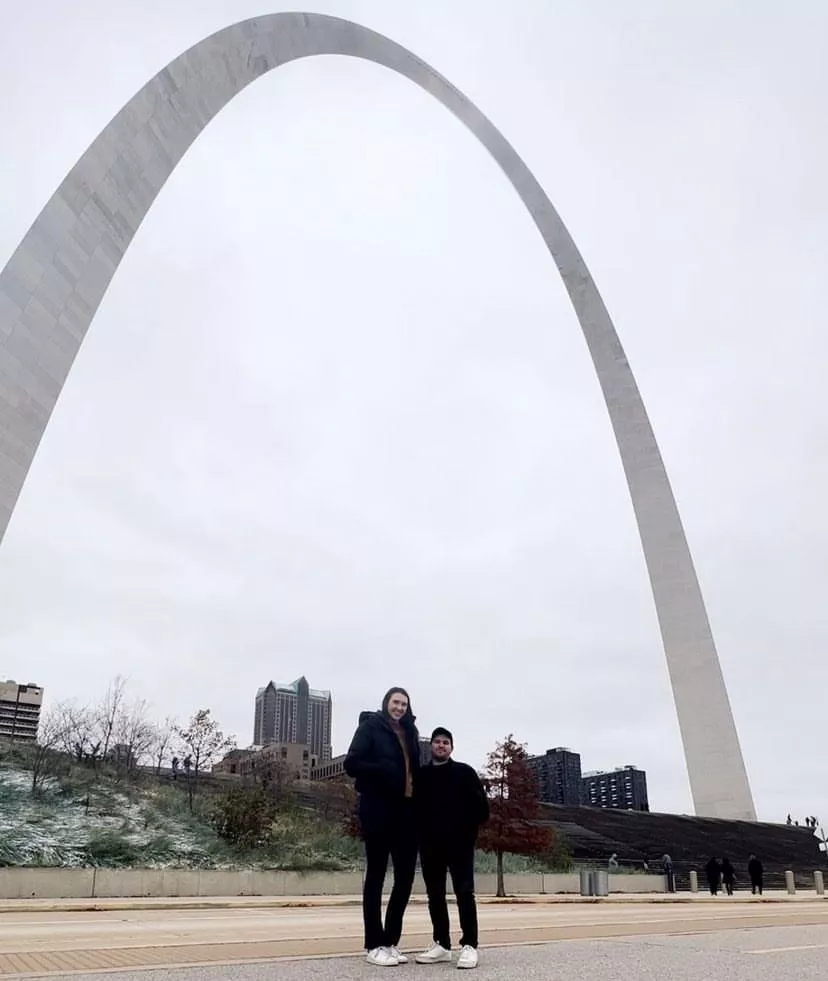 Ashley Harris (6’7”) and her lucky man