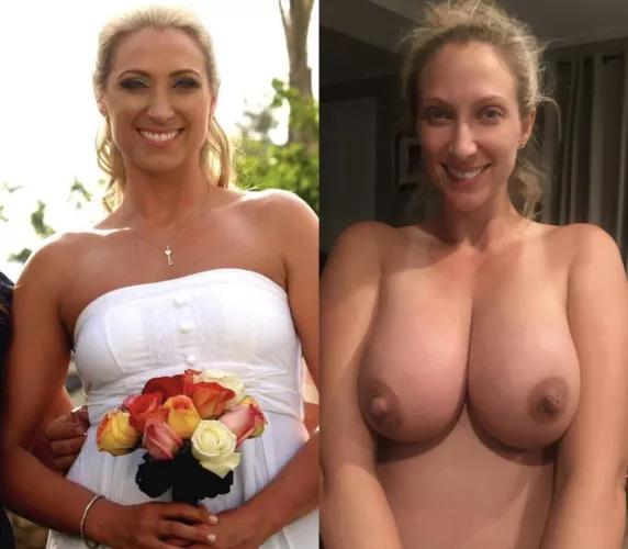 Big tit bride loves to be cummed over