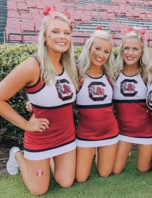 Blonde cheerleaders