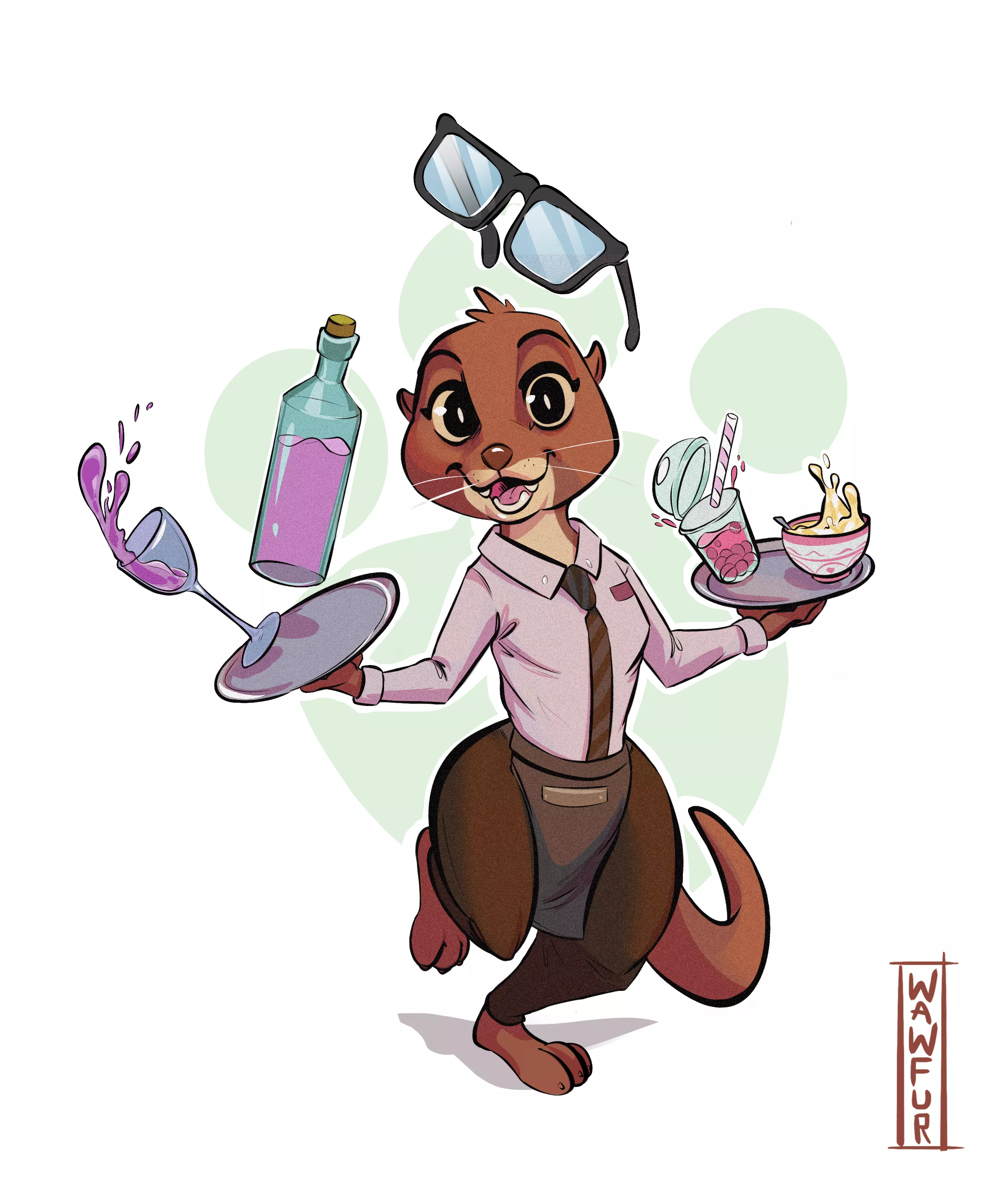 Here comes Sam, the best waitress in all Zootopia!!! (Fan Art by me :3 - Twitter/FA -> @wawfur)