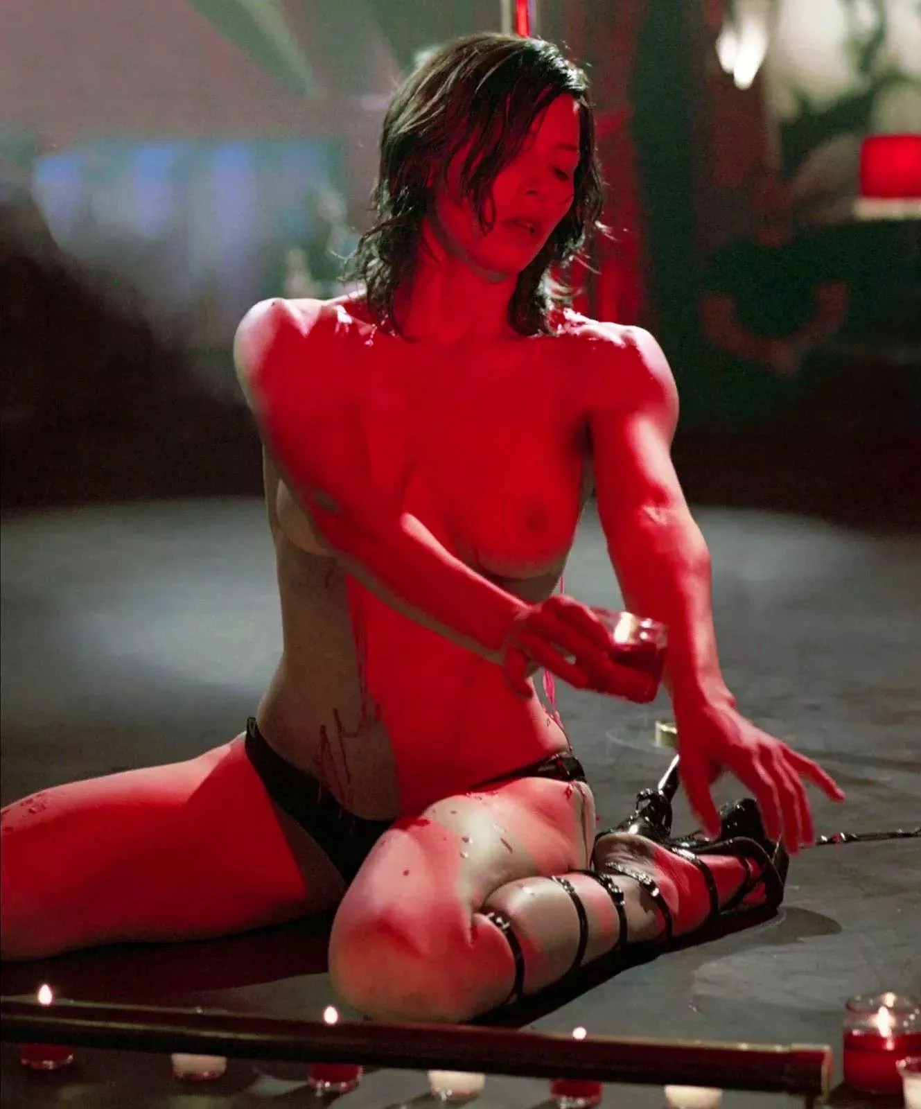 Jessica Biel in Powder Blue. If I could figure out how to post a gif I would. 😂