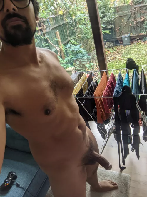 Laundry day, ran out of clothes...