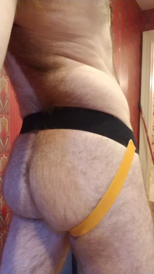 my hairy strapped butt