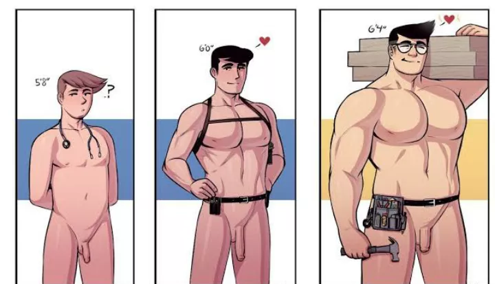 Pick your men or guy, 5'8, 6'0, or 6'4