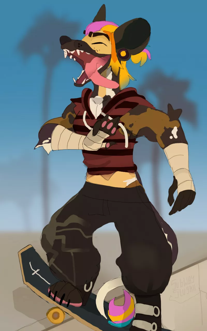 Sk8tr boi [Art by me. character owned by @tr4sh_panda.jpg]