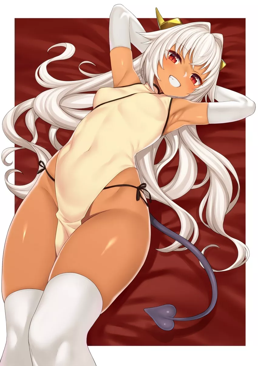 Ursula is pretty sexy in white thigh-highs