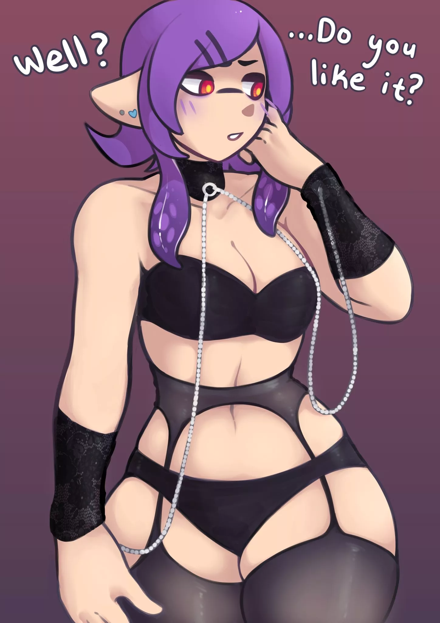 What kind of lingerie is she wearing?