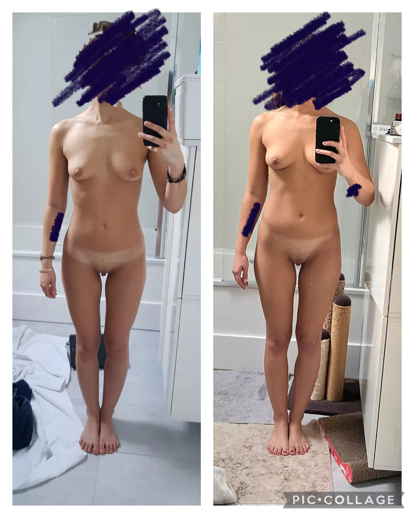 22/F/166cm/56kg in the after, 48kg in the before. Before photo was when I was 18 and struggling badly with anorexia. Healthy eating, gym 4x a week, and a loving boyfriend has made me ok with my body.