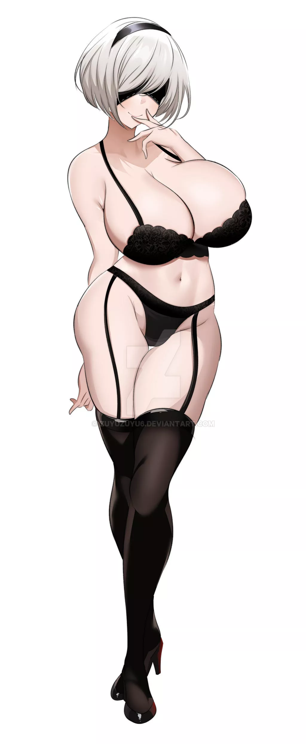 2B looks lovely in garters (Zuyuzuyu6)