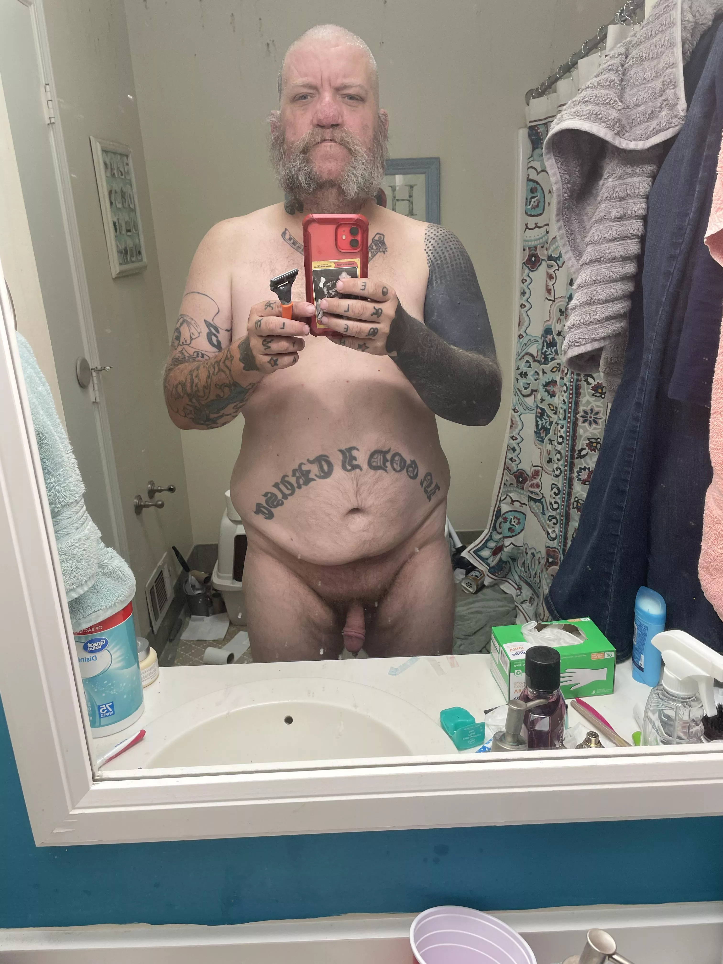 46 chubby guy. This is after I loss 60lbs now