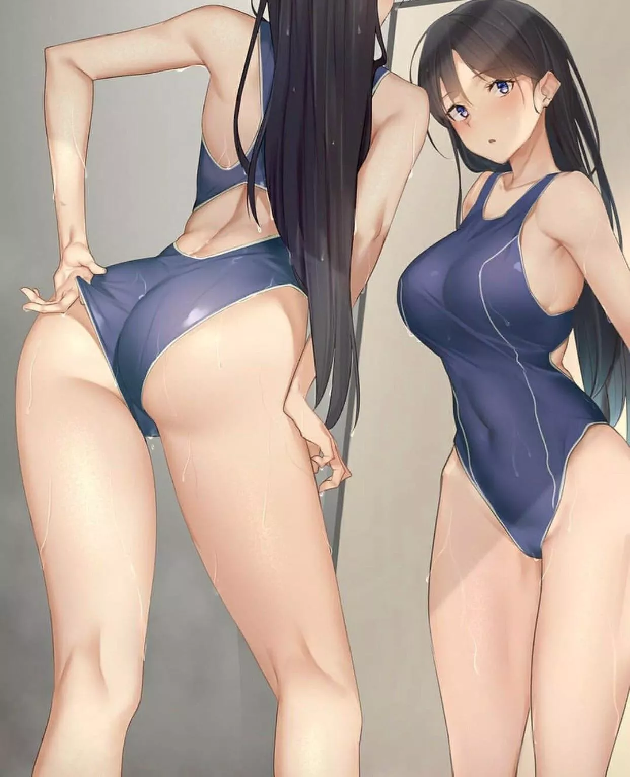 Adjusting that ass in the mirror