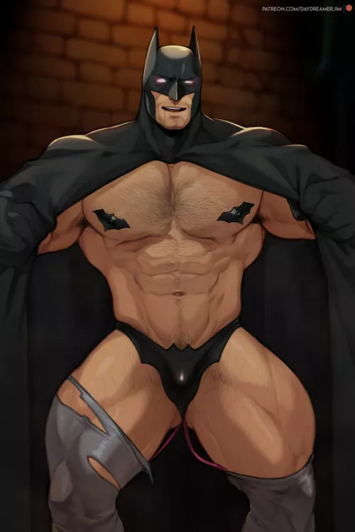 Batman has some bat nipples in his big juicy pecs