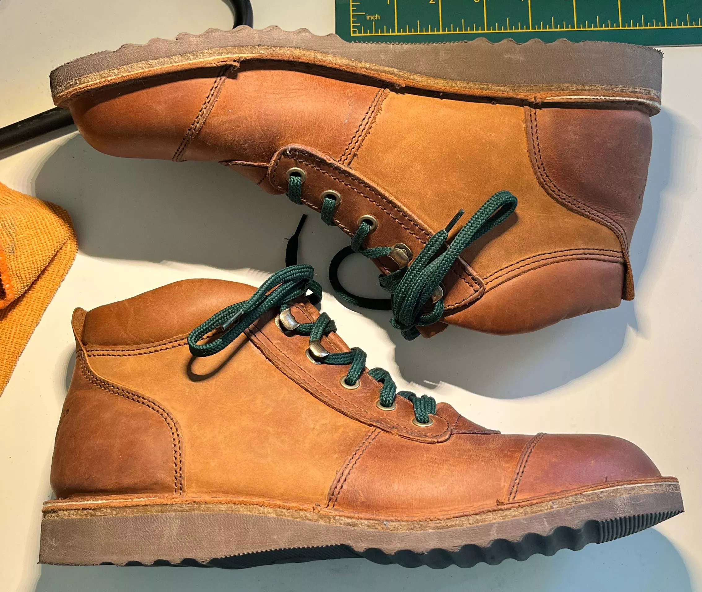 Cleaned and partially waxed my crazy horse Jim greens. Thoughts? I might leave it, might finish it off