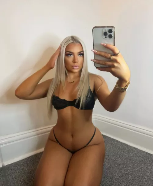 Courtney on her knees