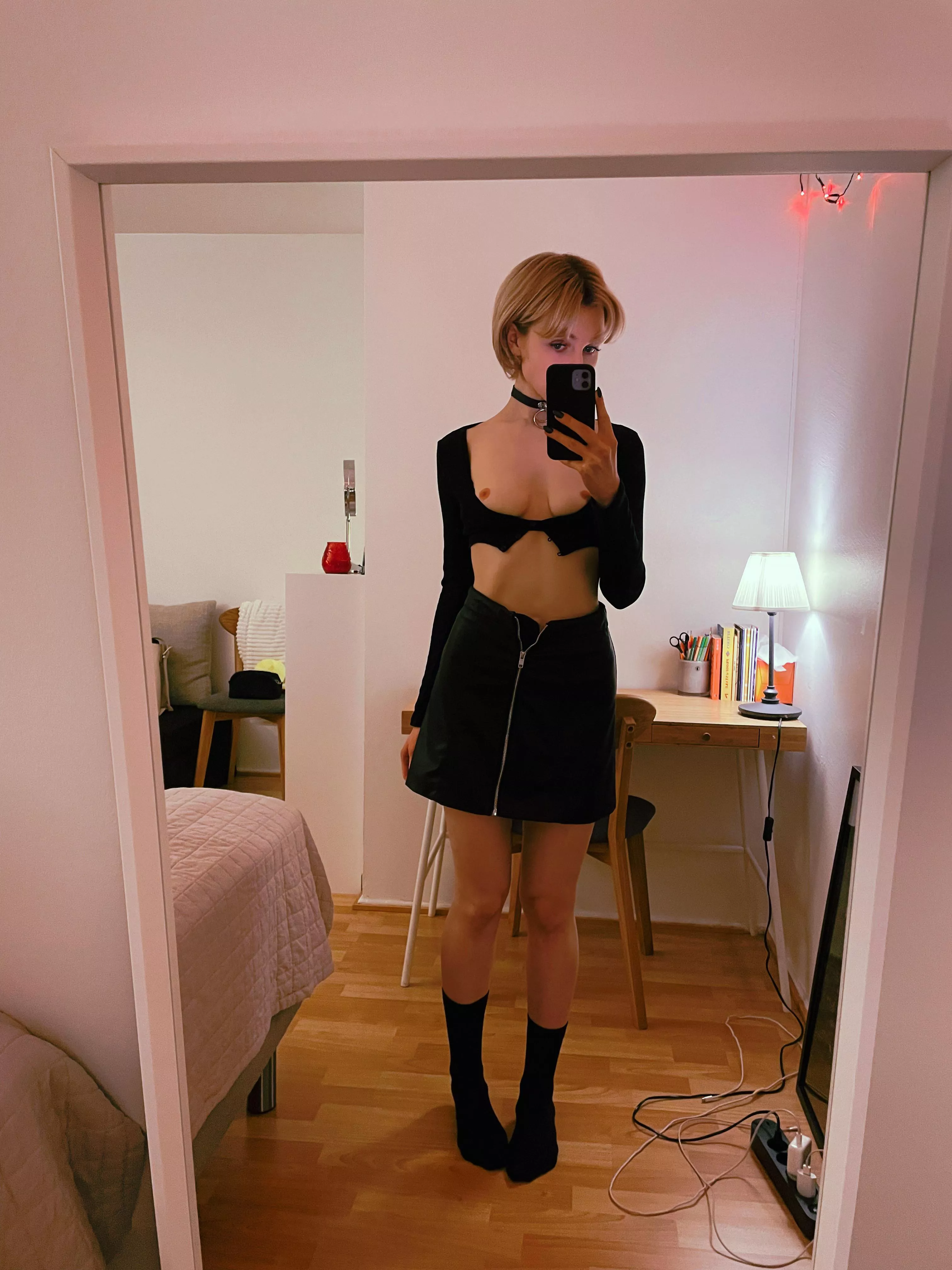 Do you like my skirt or should I take it off?