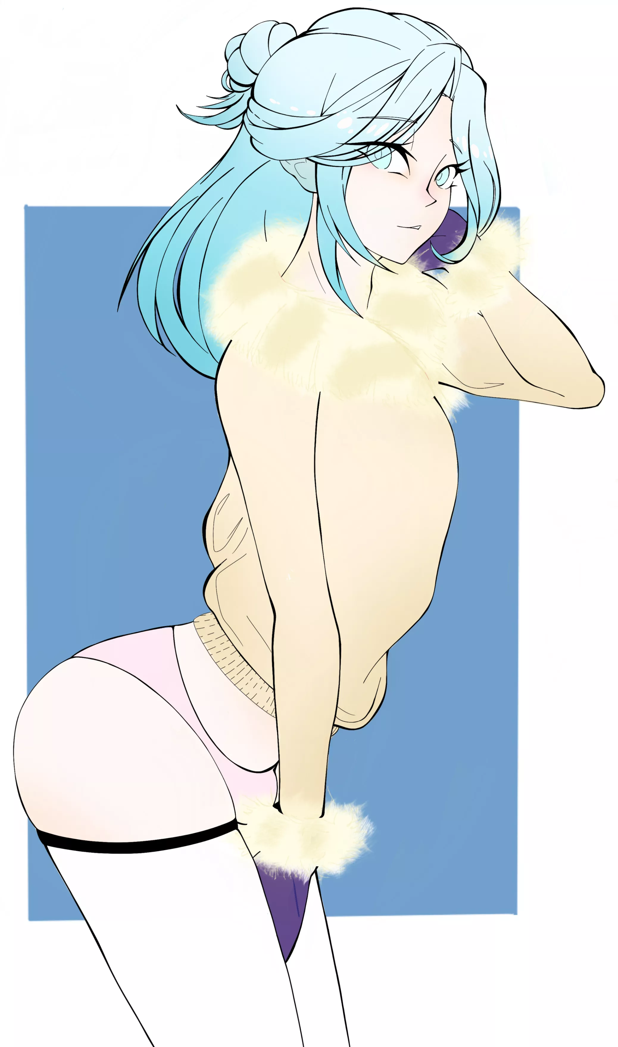 Fluff sweater and panties Grusha (art by me - SnowyInuk!)