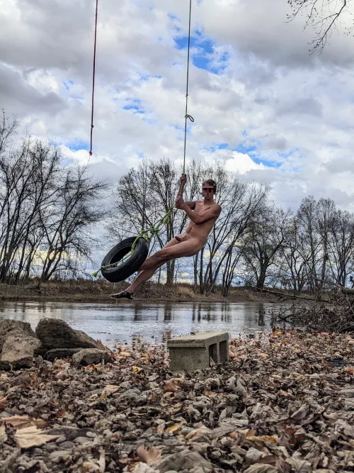 Found this cool tire swing along the river recently