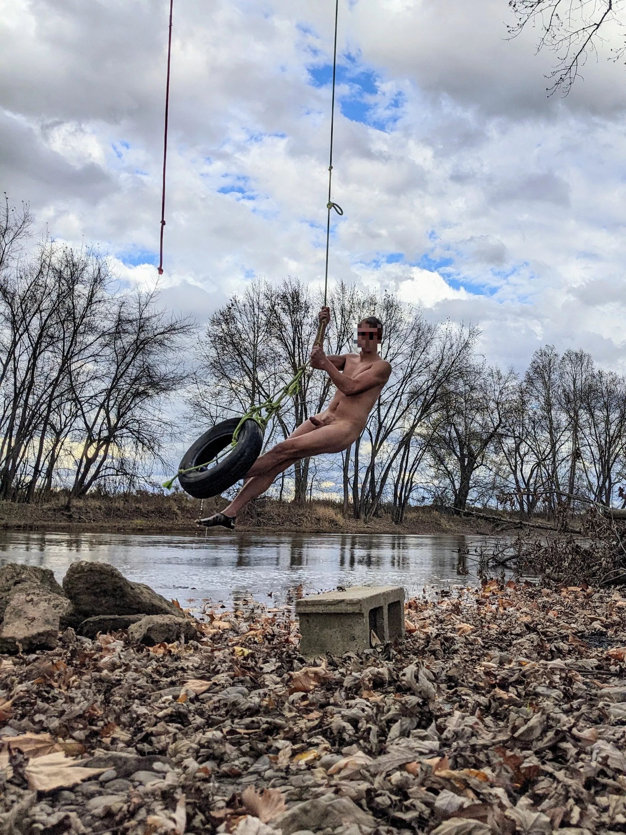 Found this cool tire swing along the river recently