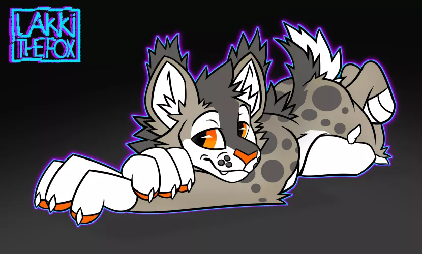 Friendly cat (Art by @LakkiTheFox)