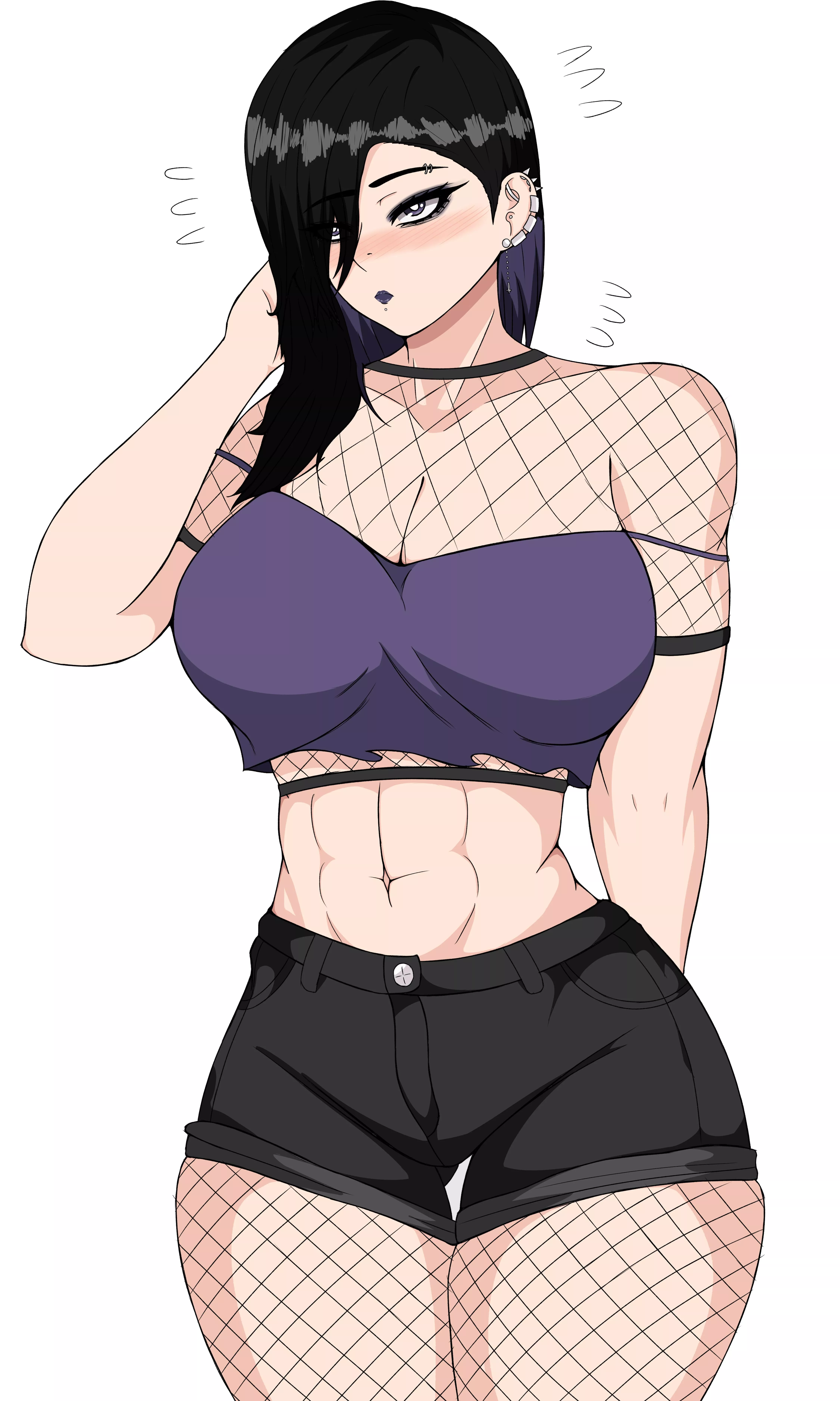 Goth Muscle Girl [Artist: DemonDog17]