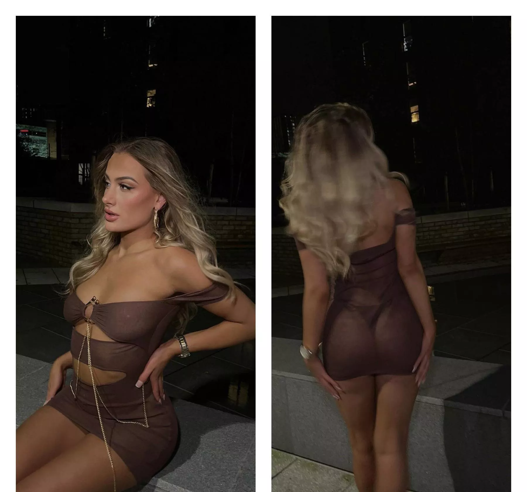 Manchester chav showing off her goods