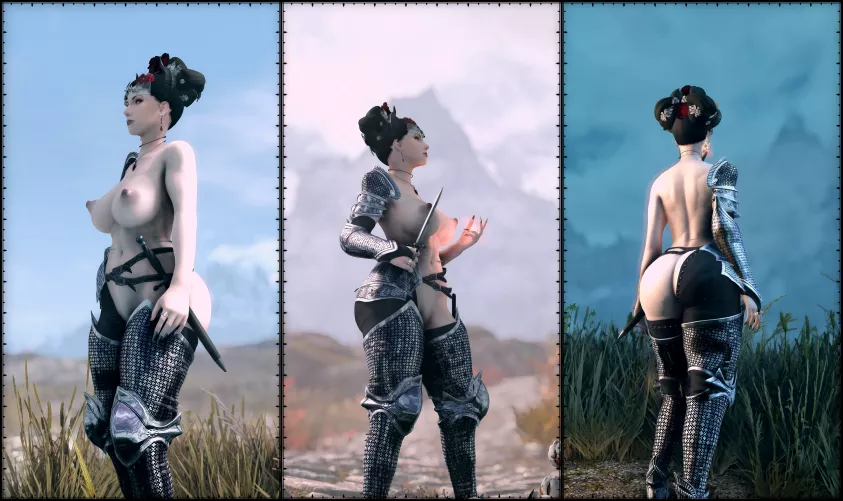 My rough-around-the-edges retexture of Goampuja's Bladedancer's Edge armour