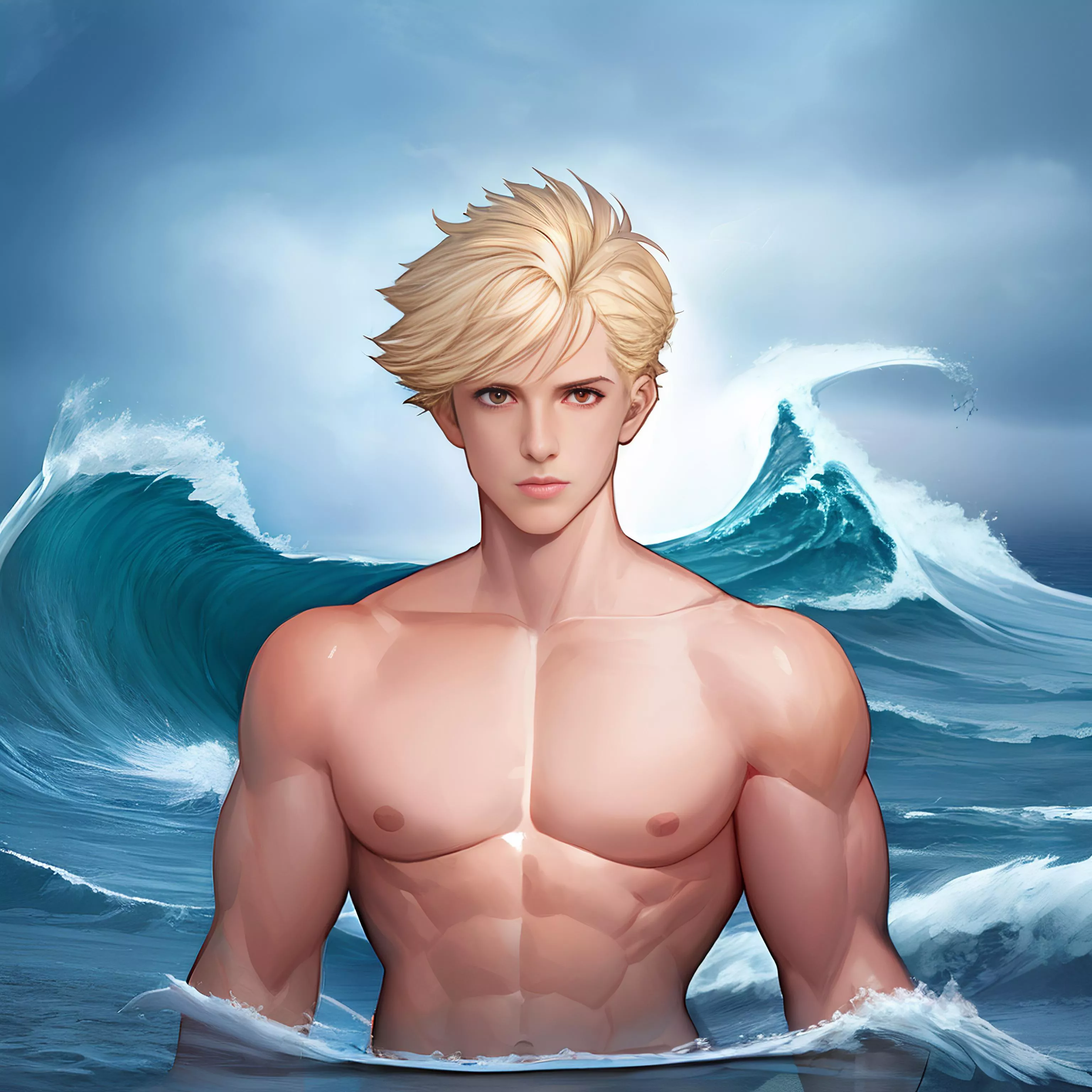 [OC - AI] Portrait in the sea using anythingV3 model