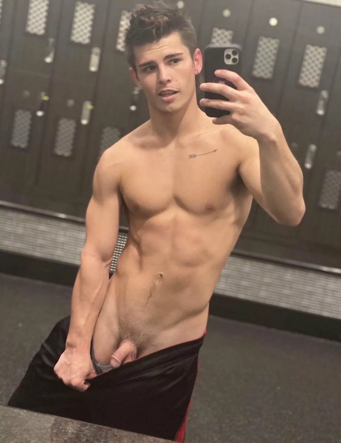 Post workout locker room flash