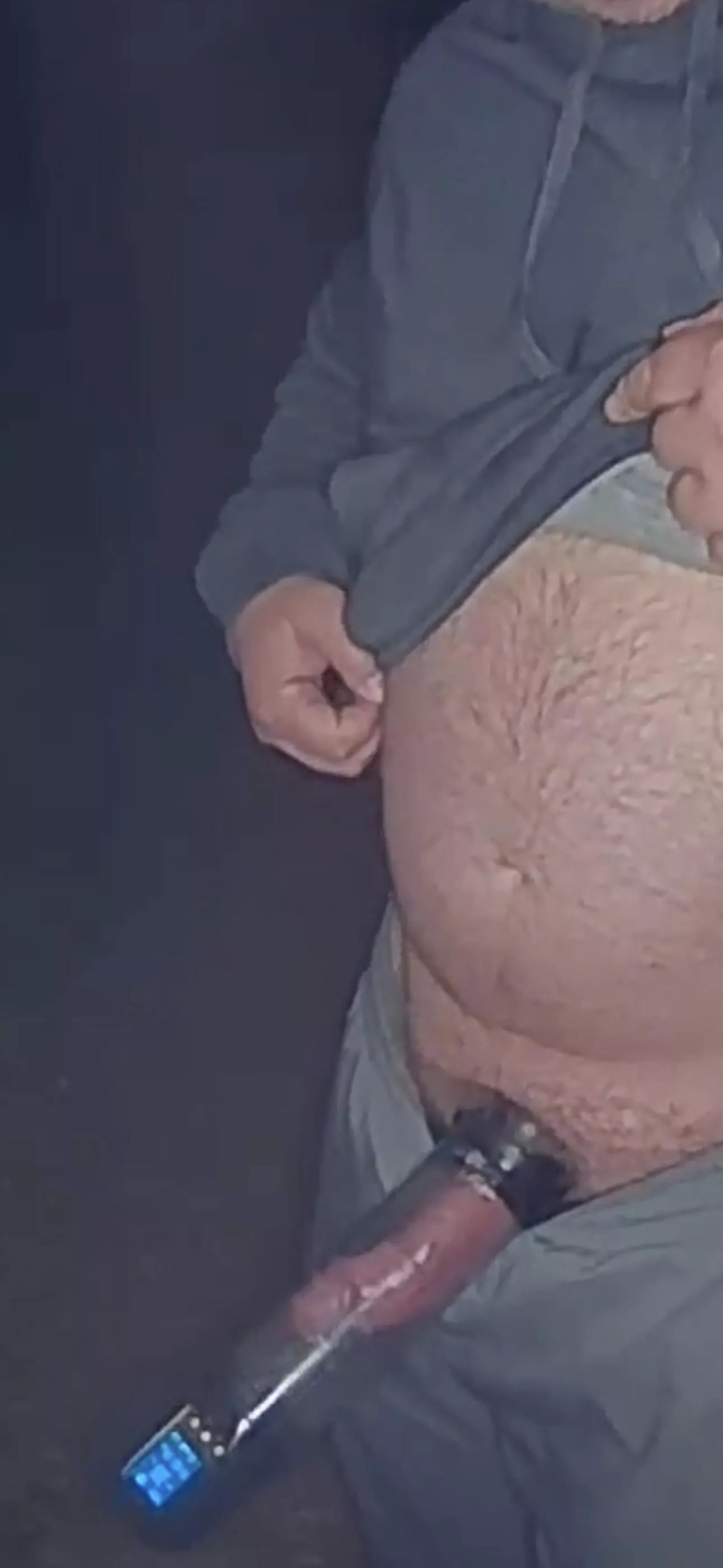 Pu(m)ping my cock in the back yard.