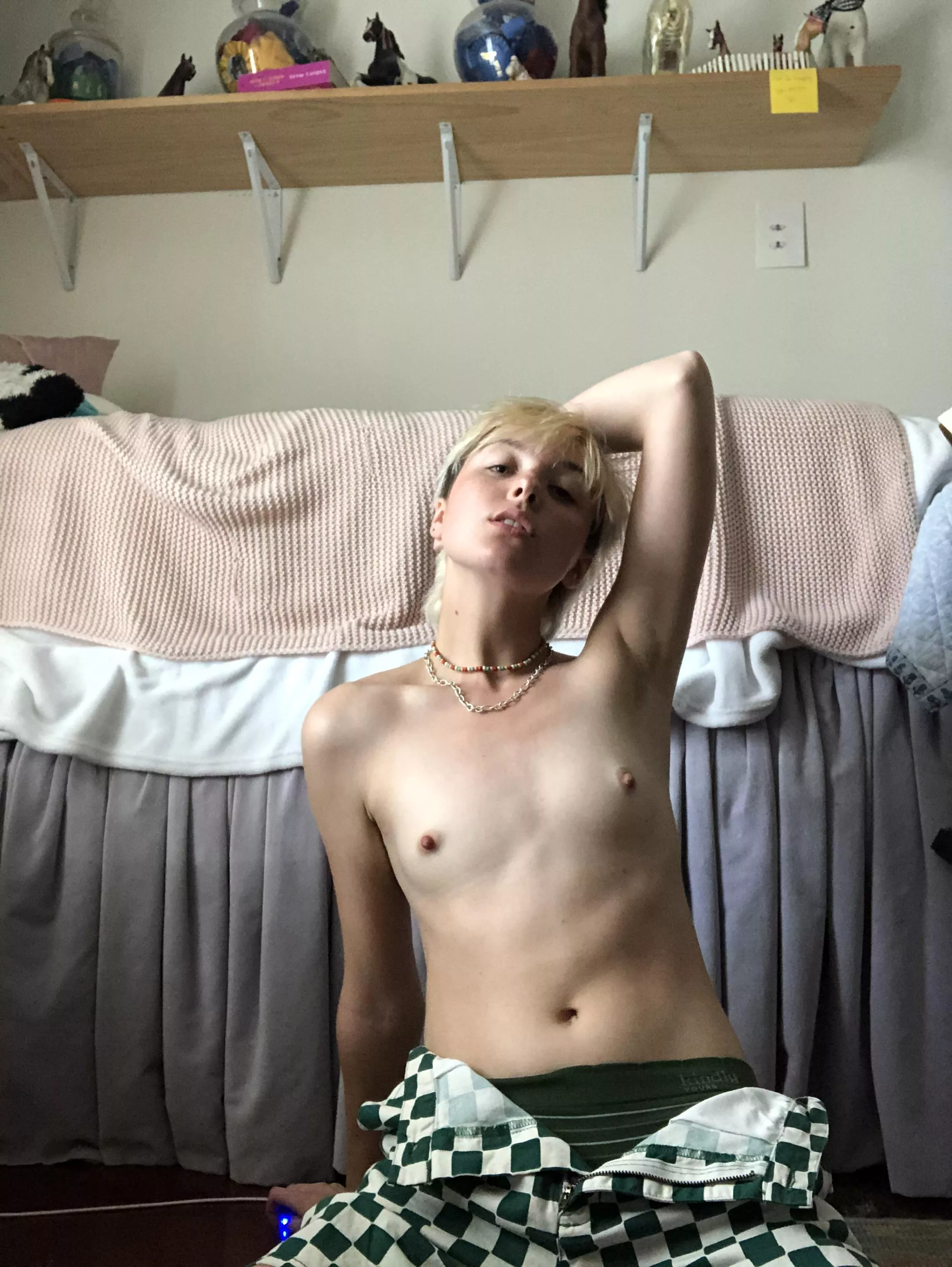 Take my shorts off. What are you waiting for?