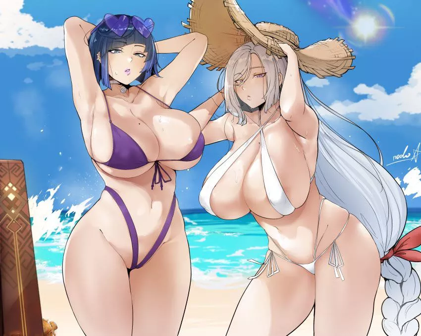 Yelan and Shenhe showing off (puzenketsu)