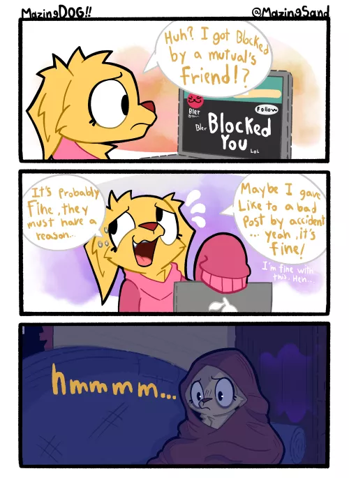 A MazingDOG COMIC!!!!!! “BLOCKED!!” (Art by ME)