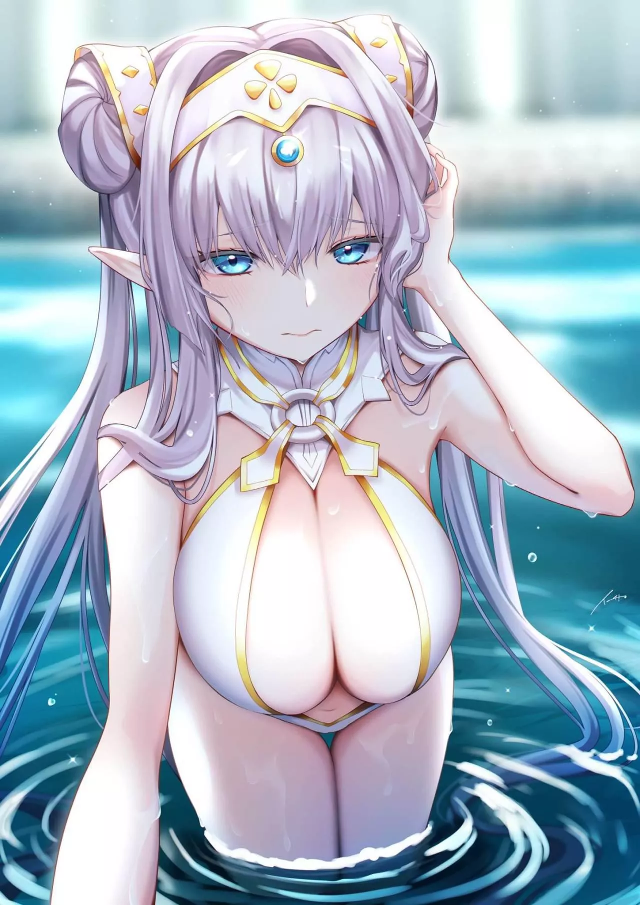 A princess rising out of water..