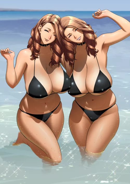 Black Bikini Milfs (Tatsunami Youtoku) [Twin Milf]