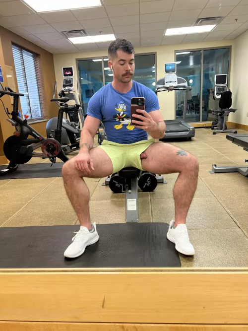 Boned up at the hotel gym