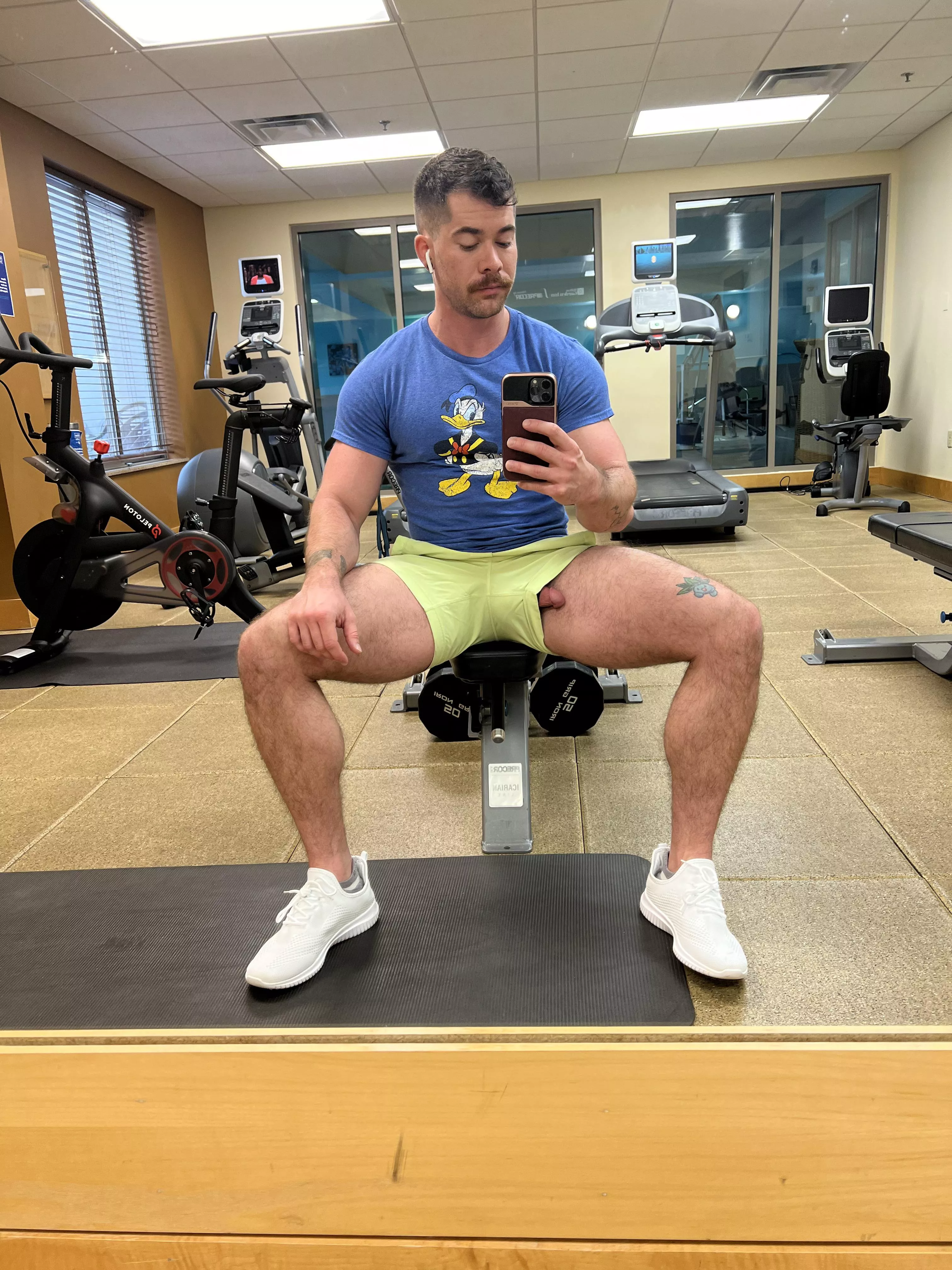 Boned up at the hotel gym