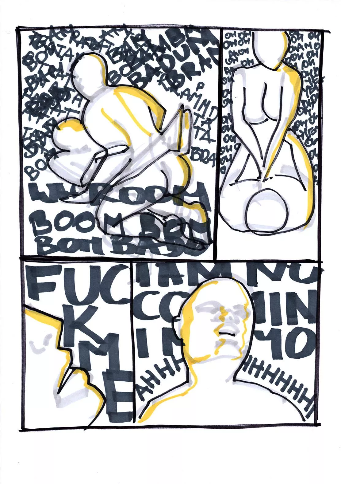 Concepts of frames and sound effects. Which one do you like best? I'm experimenting for the next commissioned erotic story.