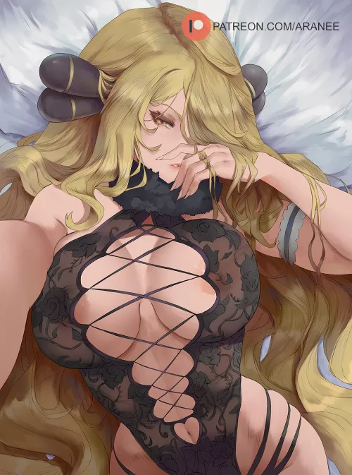 Cynthia Lingerie Beauty (Araneesama) [Pokemon]