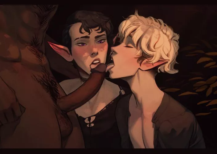 Elf boys are so cute licking cock~
